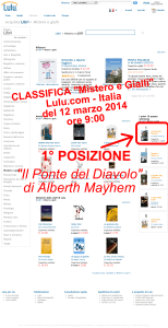Il Ponte del Diavolo in prima posizione su Lulu.com categ."Mistero e Gialli" - 12 marzo 2014