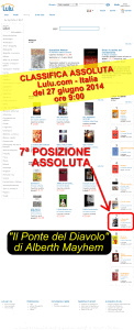 Il Ponte del Diavolo di Alberth Mayhem – SETTIMO CLASSIFICATO nella CLASSIFICA ASSOLUTA su Lulu.com – 27 giugno 2014