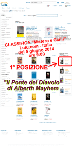 Il Ponte del Diavolo di Alberth Mayhem – PRIMO CLASSIFICATO su Lulu.com – Categoria “Mistero e Gialli” – 5 giugno 2014