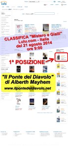 Il Ponte del Diavolo di Alberth Mayhem – PRIMO CLASSIFICATO su Lulu.com – Categoria “Mistero e Gialli” – 21 agosto 2014